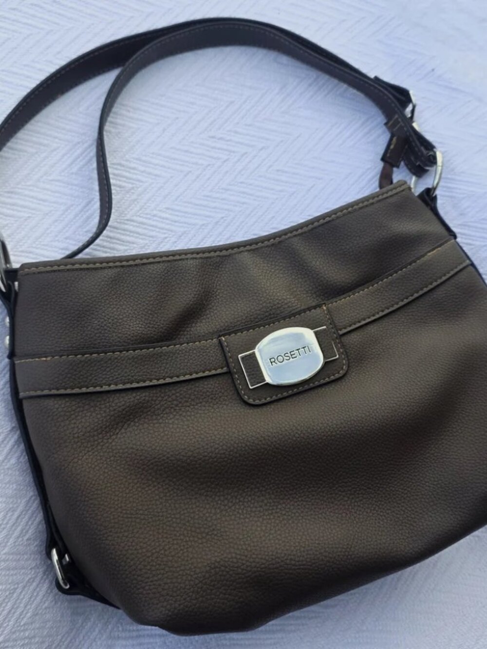Rosetti Brown Crossbody Hobo Bag Purse